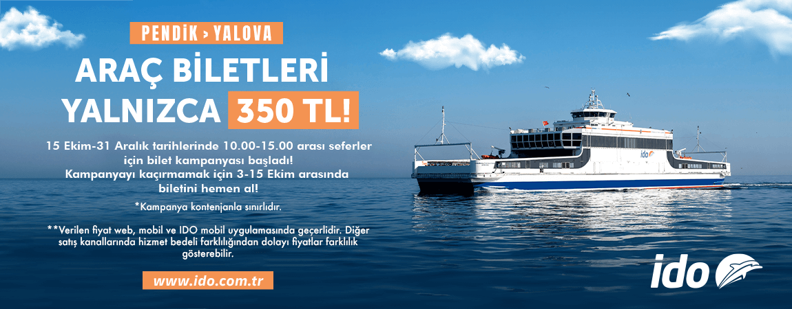 Pendik-Yalova Araç Biletleri Yalnızca 350TL!